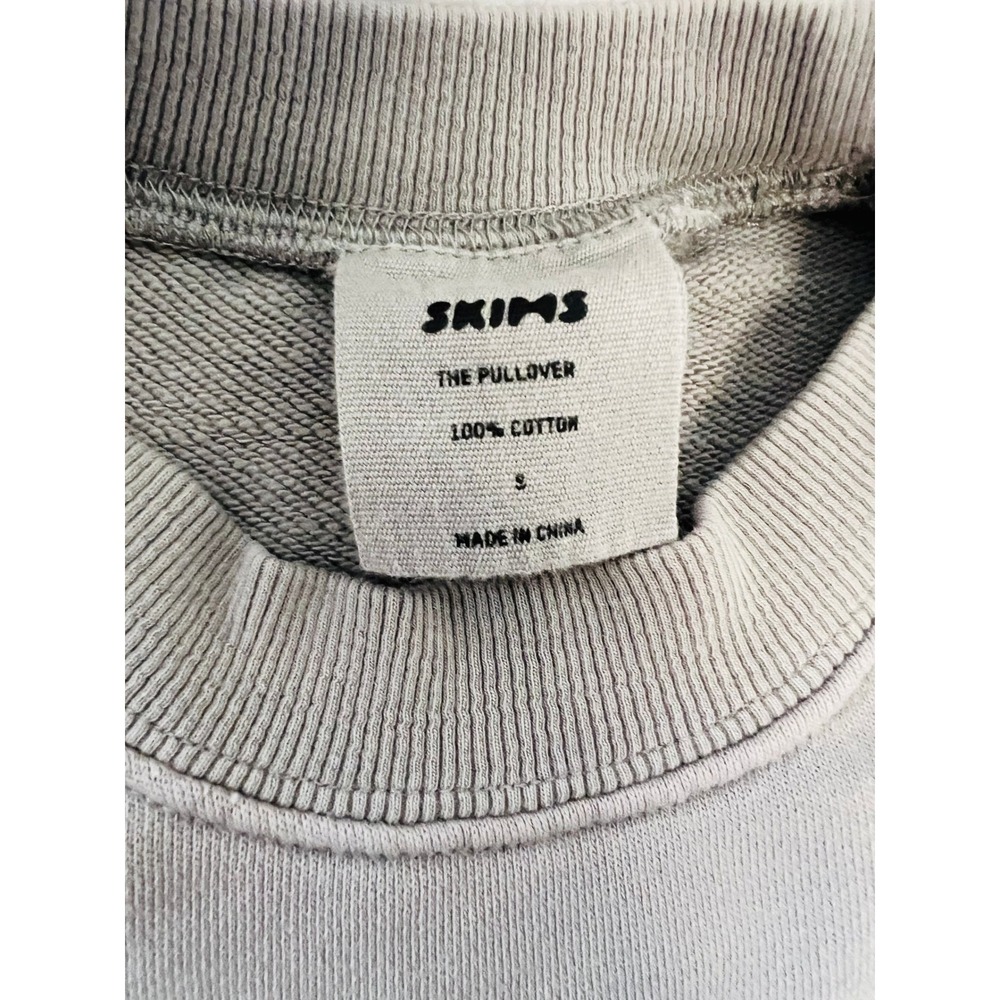 SKIMS Cozy The Pullover Sweatshirt Gray 100% Cotton Crewneck